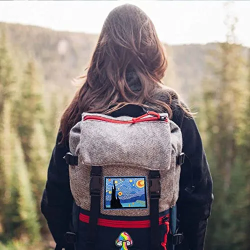 15 Pieces Aesthetic Outdoors Theme Iron On Patches, Iron On Patches for Clothing Jackets Backpacks Jeans, Each Embroidered Patch is Durable and Sticks for Pants Hats All Fabric