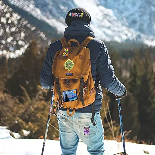 15 Pieces Aesthetic Outdoors Theme Iron On Patches, Iron On Patches for Clothing Jackets Backpacks Jeans, Each Embroidered Patch is Durable and Sticks for Pants Hats All Fabric