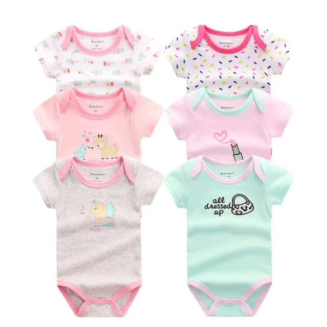 6pcs Baby Bodysuit 3-9M