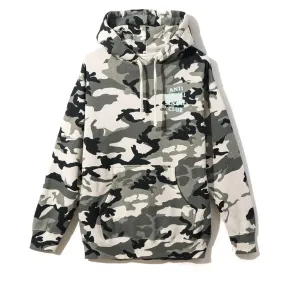 Anti Social Social Club Teal Blue Logo Melrose Ave Snow Camo Hoodie
