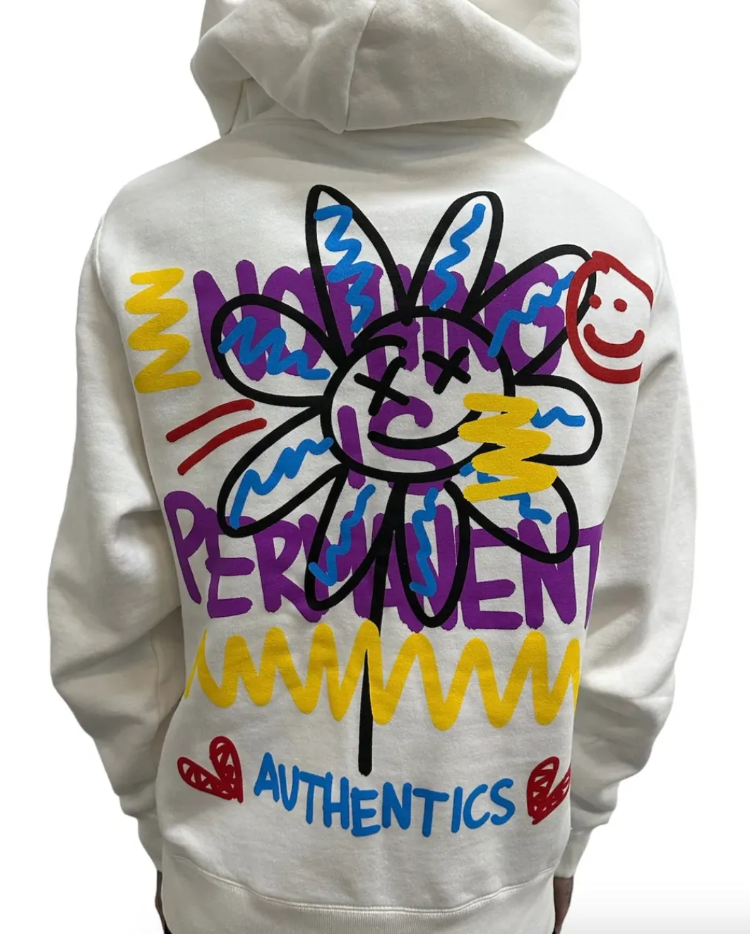Authentics Clothing Nothing is Permanent Hoodie White