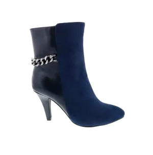 Bellini Chain Women Booties In Black Micro/patent
