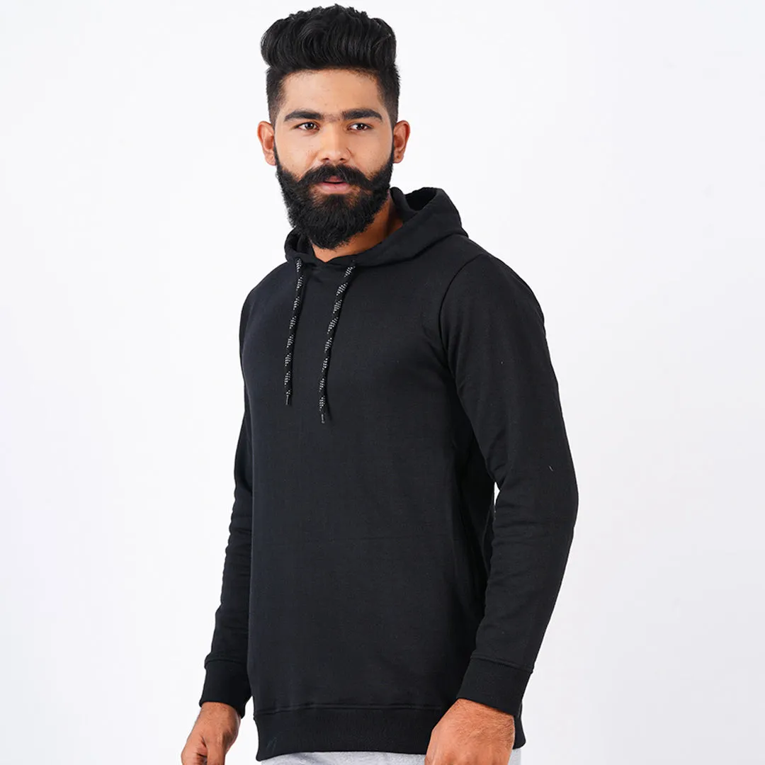 Black Unisex Plain Hoodie