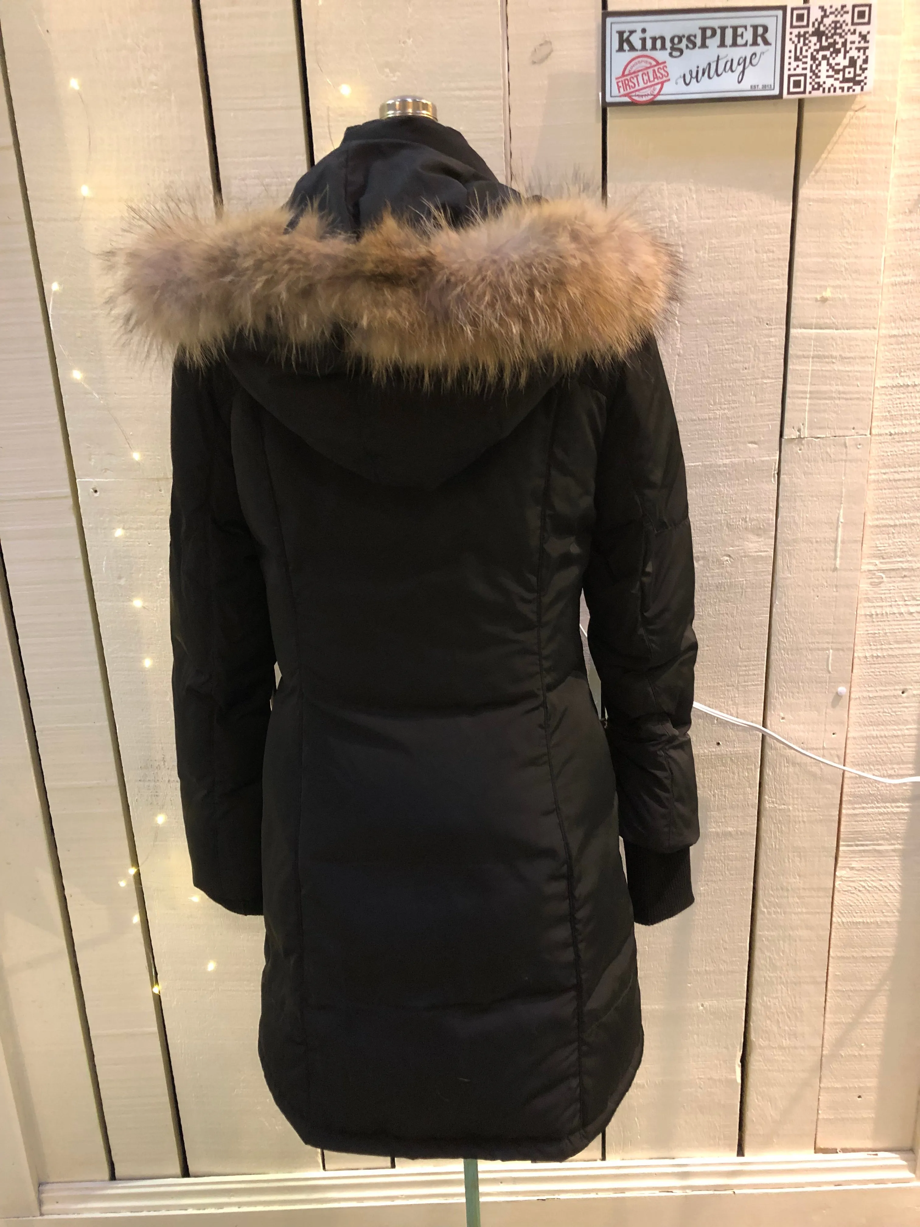 Bod and Christensen Down Filled Coat with Fur Trim Hood, NWOT
