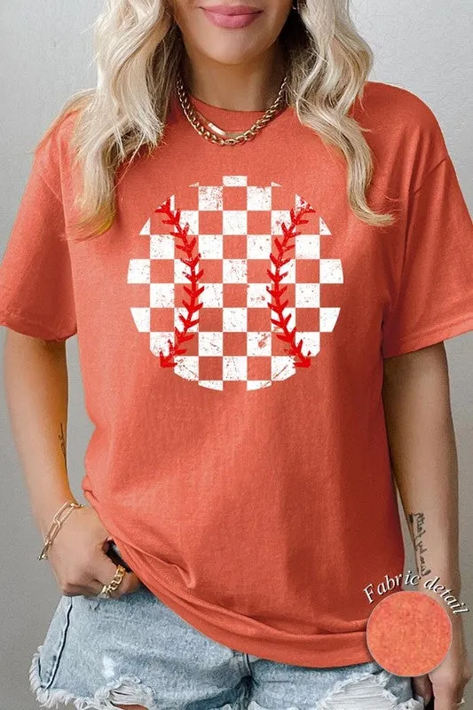Checkered Baseball Graphic Plus Heavy Cotton Tee