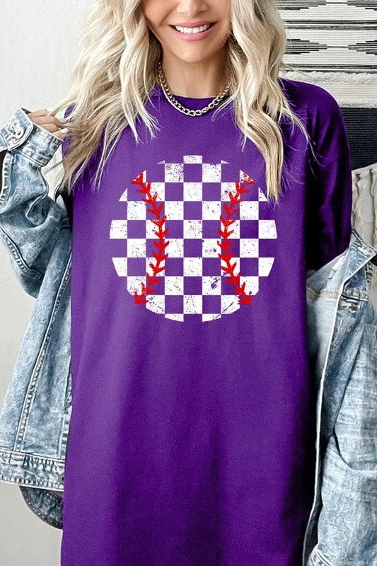 Checkered Baseball Graphic Plus Heavy Cotton Tee