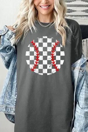 Checkered Baseball Graphic Plus Heavy Cotton Tee