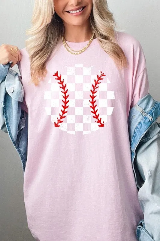 Checkered Baseball Graphic Plus Heavy Cotton Tee