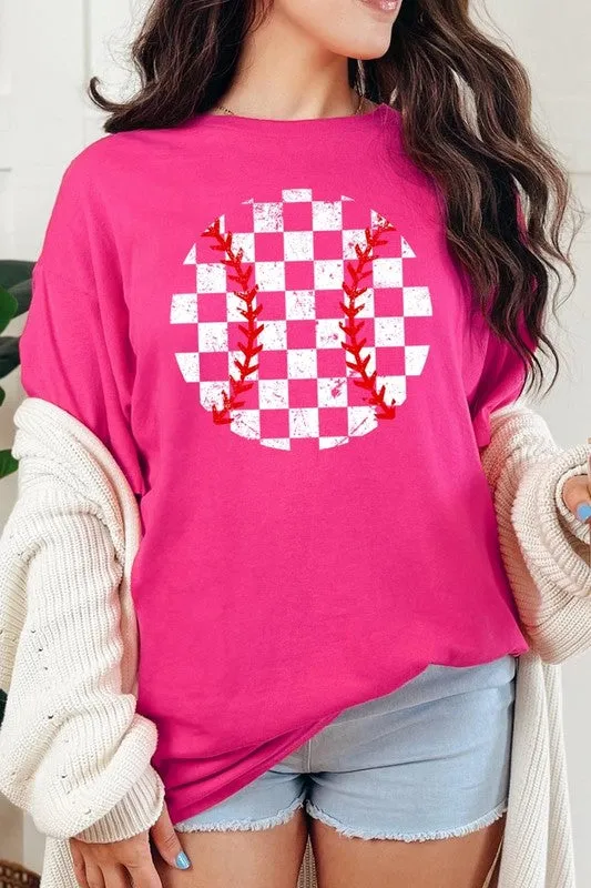 Checkered Baseball Graphic Plus Heavy Cotton Tee