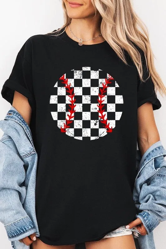 Checkered Baseball Graphic Plus Heavy Cotton Tee