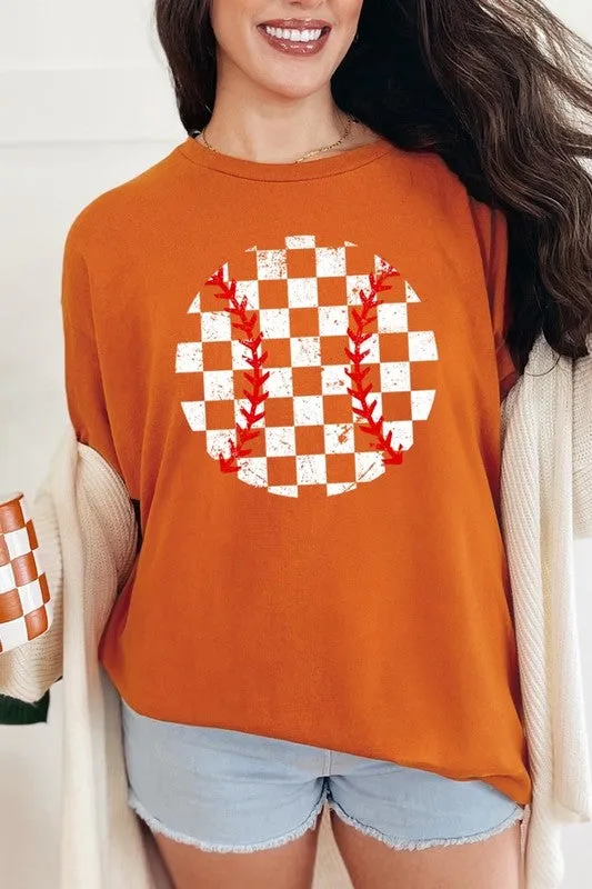 Checkered Baseball Graphic Plus Heavy Cotton Tee