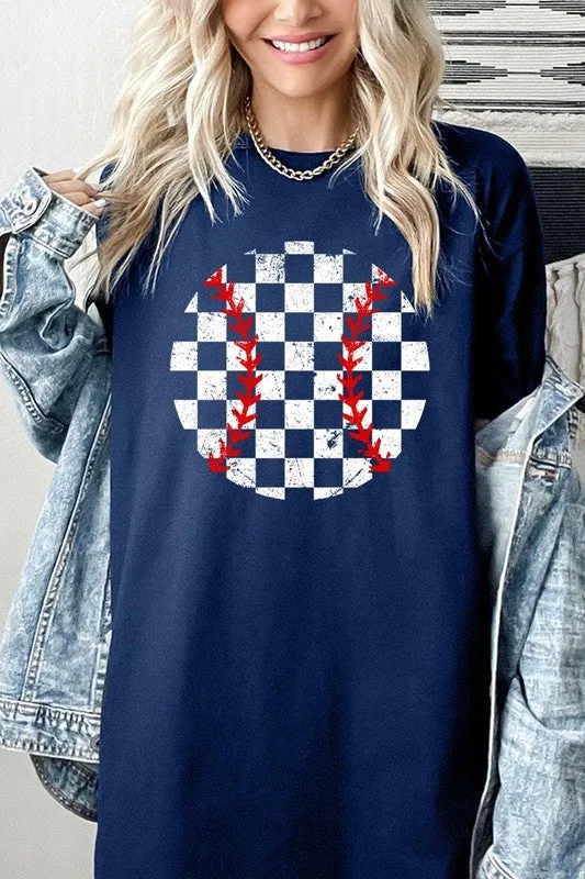 Checkered Baseball Graphic Plus Heavy Cotton Tee
