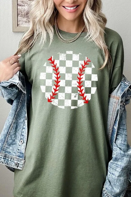 Checkered Baseball Graphic Plus Heavy Cotton Tee
