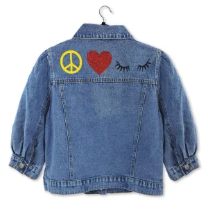 DENIM JACKET - PEACE LOVE LASH
