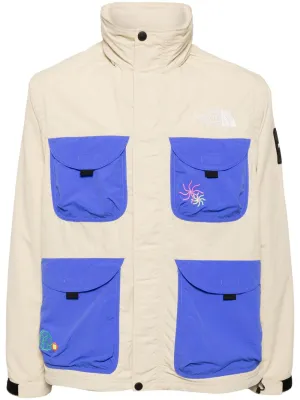embroidered zip-up military jacket