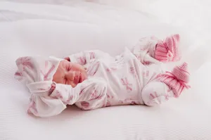 Frill Zip Romper | Pink Butterflies