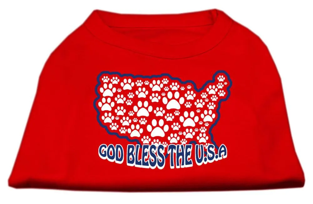 God Bless USA Screen Print Shirts Red XXXL(20)