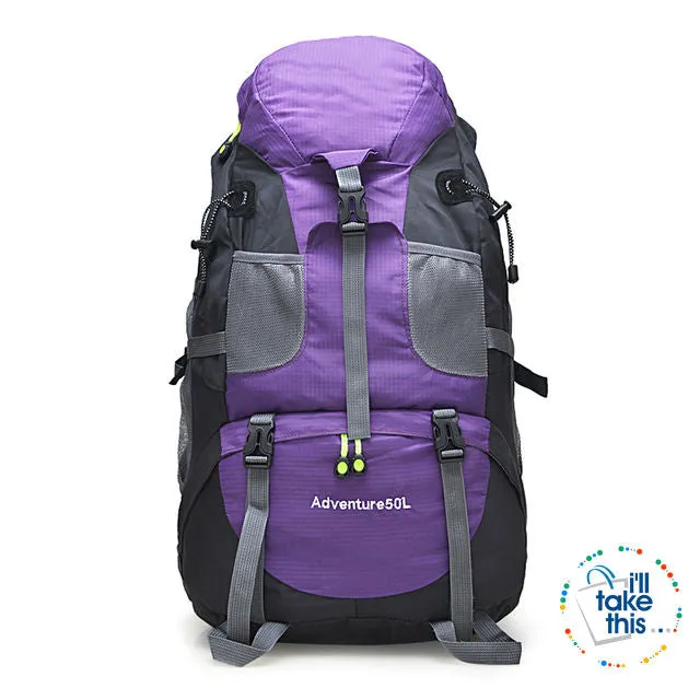 Hiking Camping Outdoor Backpacks 50 or 60L - Nylon Sport Bag for Camping, Travelling