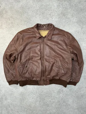 Levis Feather Down Quited Lining Leather Bomber Jacket