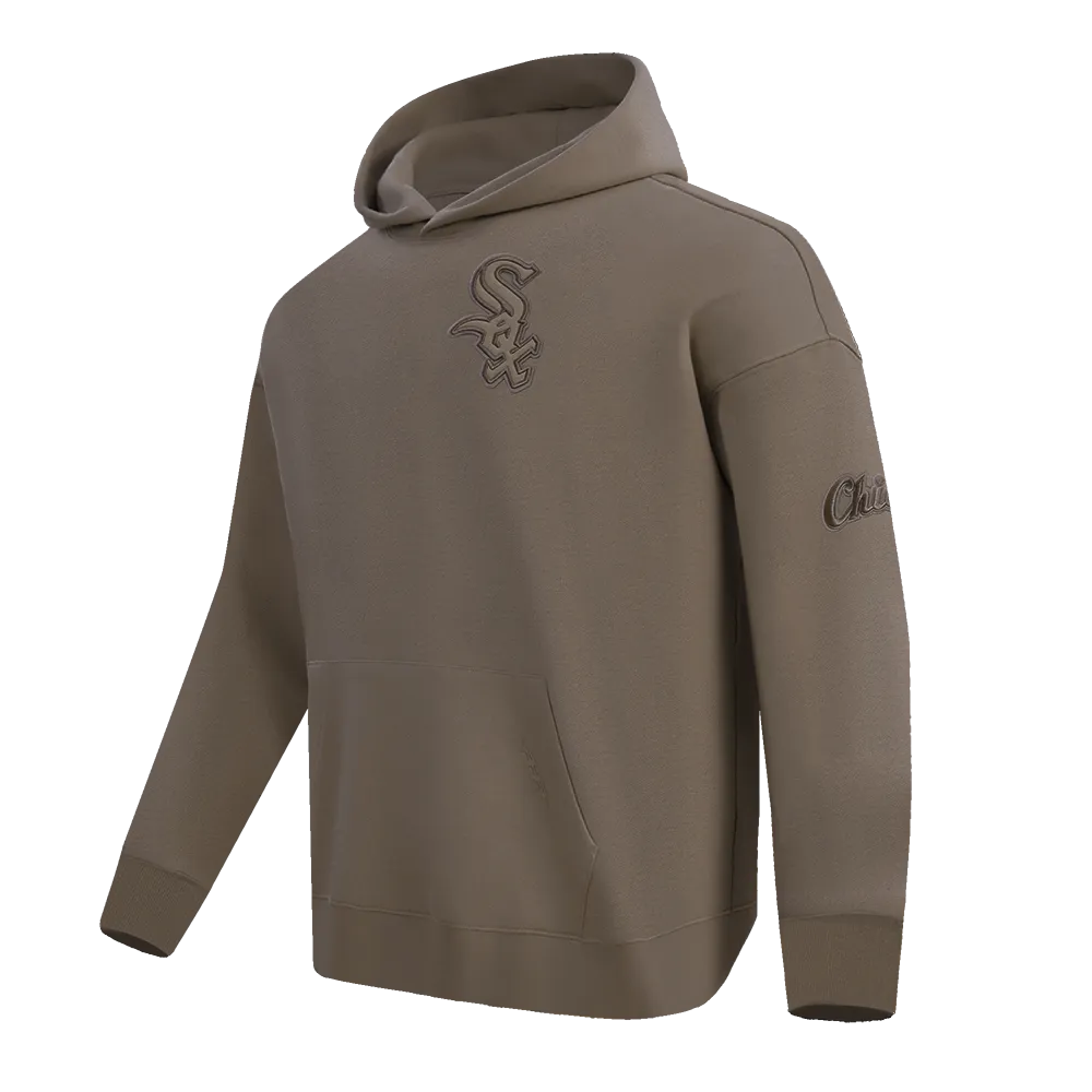 MLB CHICAGO WHITE SOX NEUTRAL MEN'S DROP SHOULDER PO HOODIE (DARK TAUPE)
