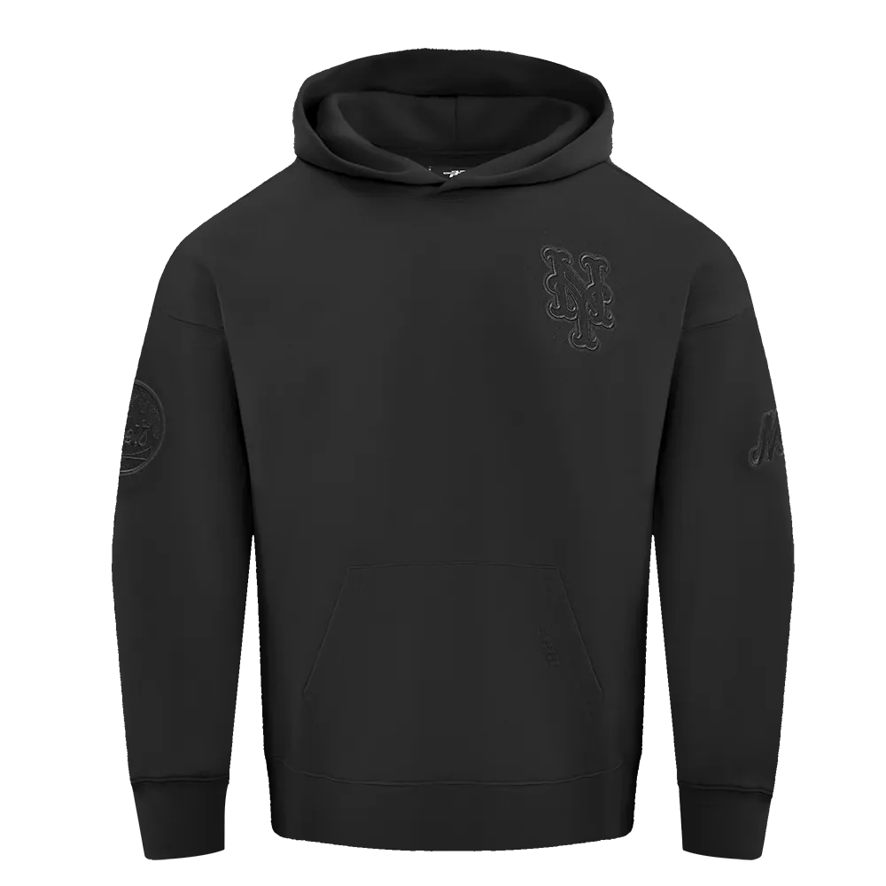 MLB NEW YORK METS NEUTRAL MEN'S DROP SHOULDER PO HOODIE (BLACK)