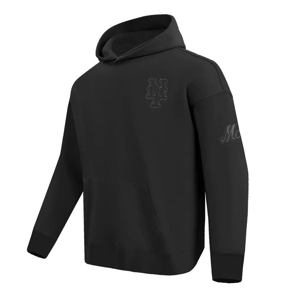 MLB NEW YORK METS NEUTRAL MEN'S DROP SHOULDER PO HOODIE (BLACK)