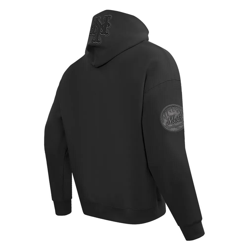 MLB NEW YORK METS NEUTRAL MEN'S DROP SHOULDER PO HOODIE (BLACK)