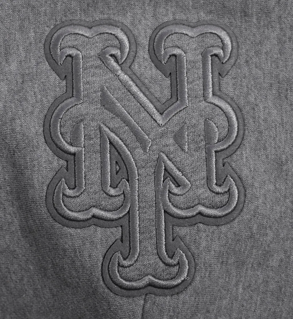 MLB NEW YORK METS NEUTRAL MEN'S DROP SHOULDER PO HOODIE (DARK HEATHER GRAY)