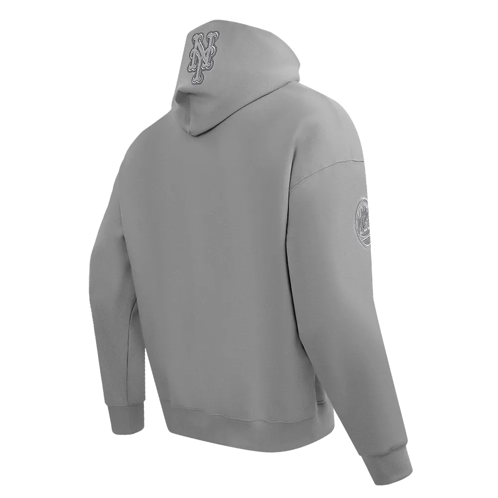 MLB NEW YORK METS NEUTRAL MEN'S DROP SHOULDER PO HOODIE (DARK HEATHER GRAY)