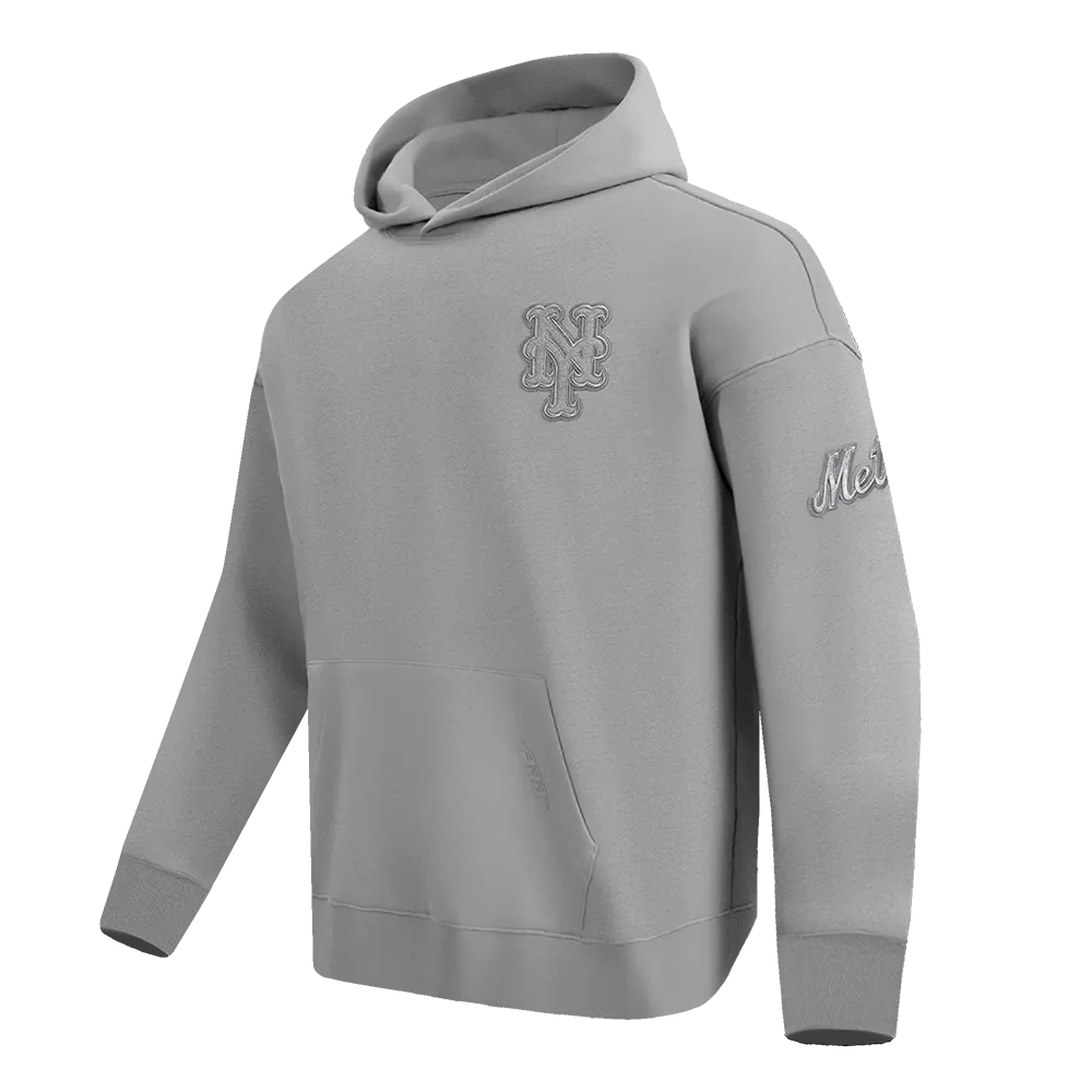 MLB NEW YORK METS NEUTRAL MEN'S DROP SHOULDER PO HOODIE (DARK HEATHER GRAY)