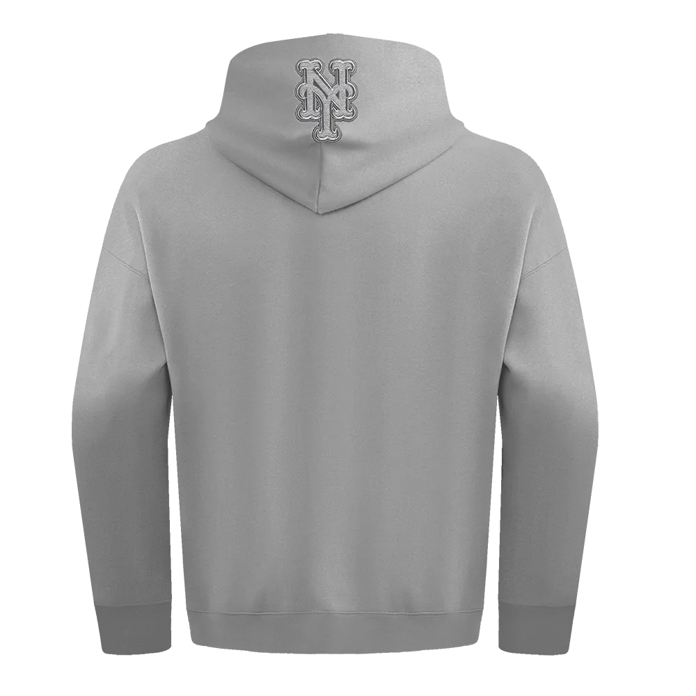 MLB NEW YORK METS NEUTRAL MEN'S DROP SHOULDER PO HOODIE (DARK HEATHER GRAY)