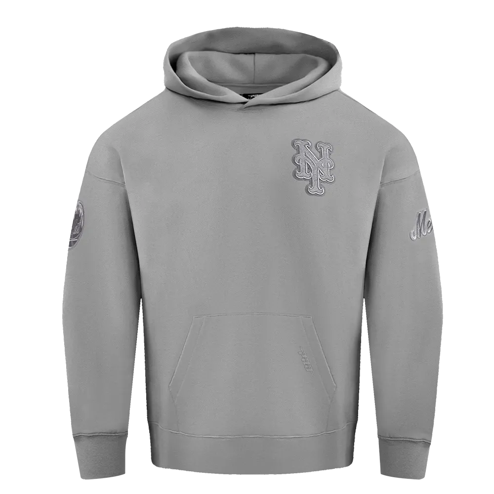 MLB NEW YORK METS NEUTRAL MEN'S DROP SHOULDER PO HOODIE (DARK HEATHER GRAY)
