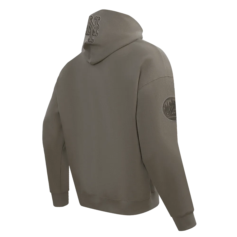 MLB NEW YORK METS NEUTRAL MEN'S DROP SHOULDER PO HOODIE (DARK TAUPE)
