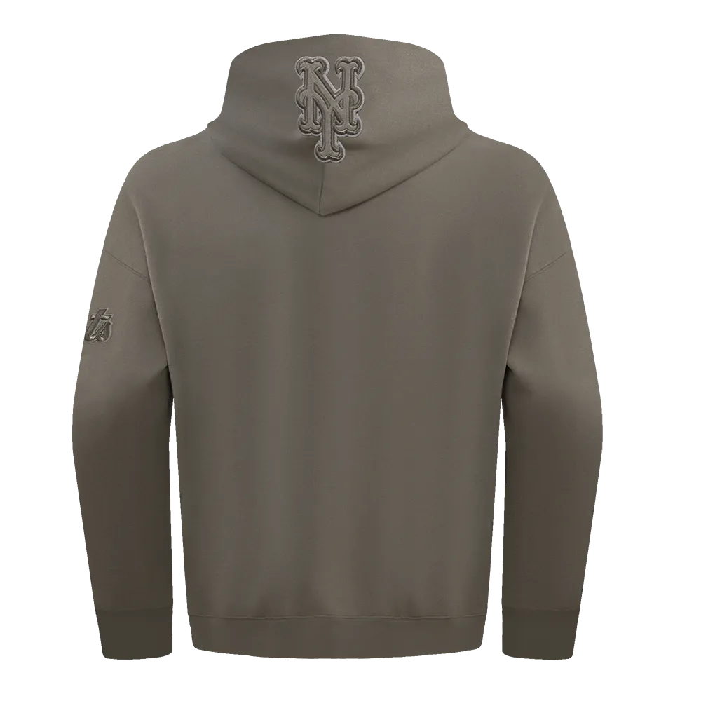 MLB NEW YORK METS NEUTRAL MEN'S DROP SHOULDER PO HOODIE (DARK TAUPE)