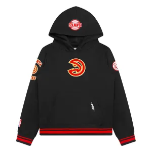 NBA ATLANTA HAWKS RETRO CLASSIC LITTLE BOYS RIB FLC PO HOODIE (BLACK/RED/BLACK)