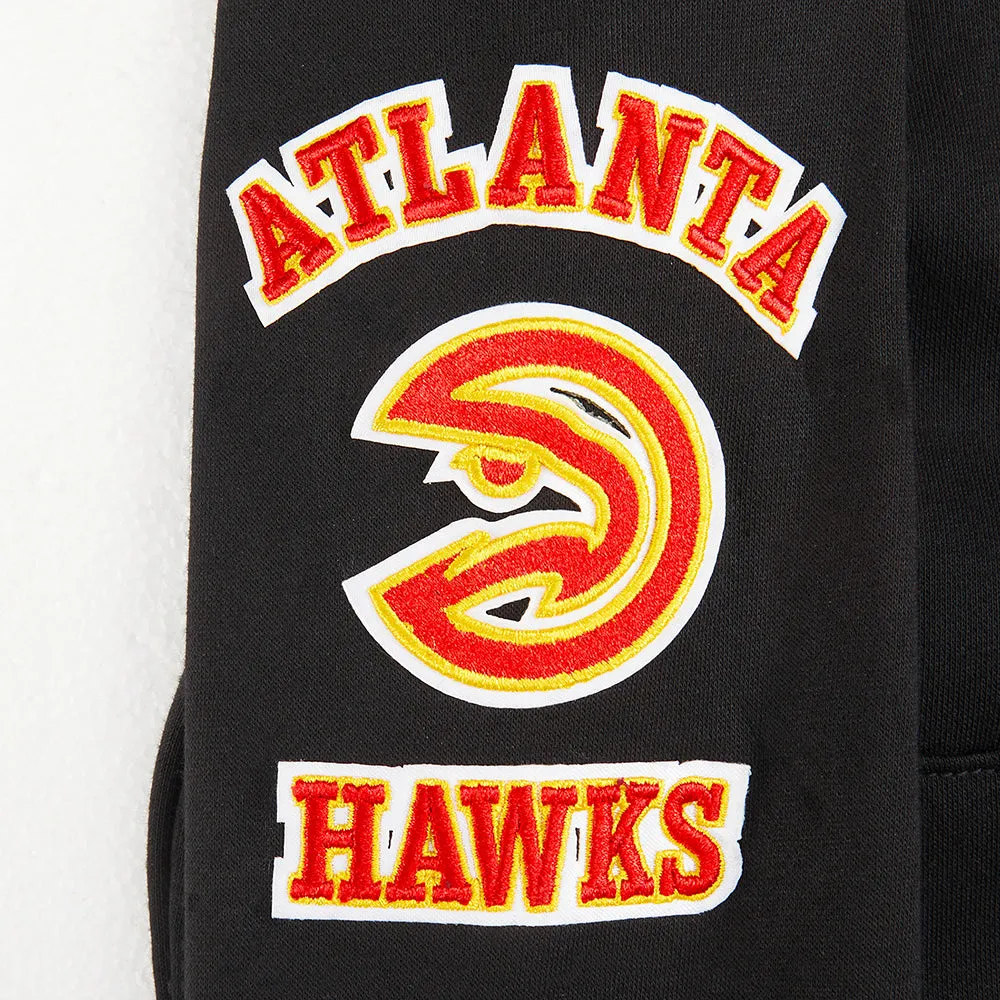 NBA ATLANTA HAWKS RETRO CLASSIC LITTLE BOYS RIB FLC PO HOODIE (BLACK/RED/BLACK)