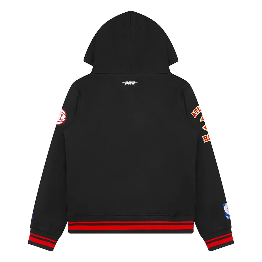 NBA ATLANTA HAWKS RETRO CLASSIC LITTLE BOYS RIB FLC PO HOODIE (BLACK/RED/BLACK)