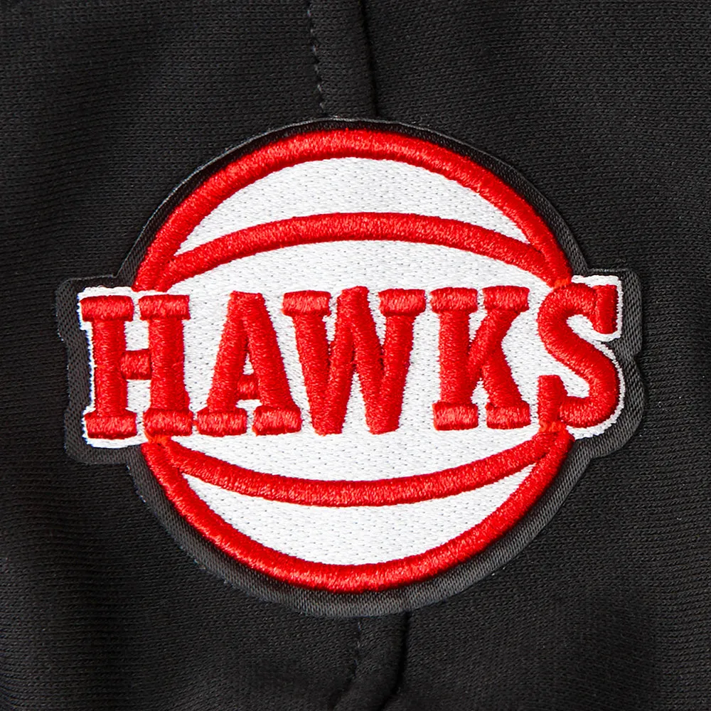 NBA ATLANTA HAWKS RETRO CLASSIC LITTLE BOYS RIB FLC PO HOODIE (BLACK/RED/BLACK)
