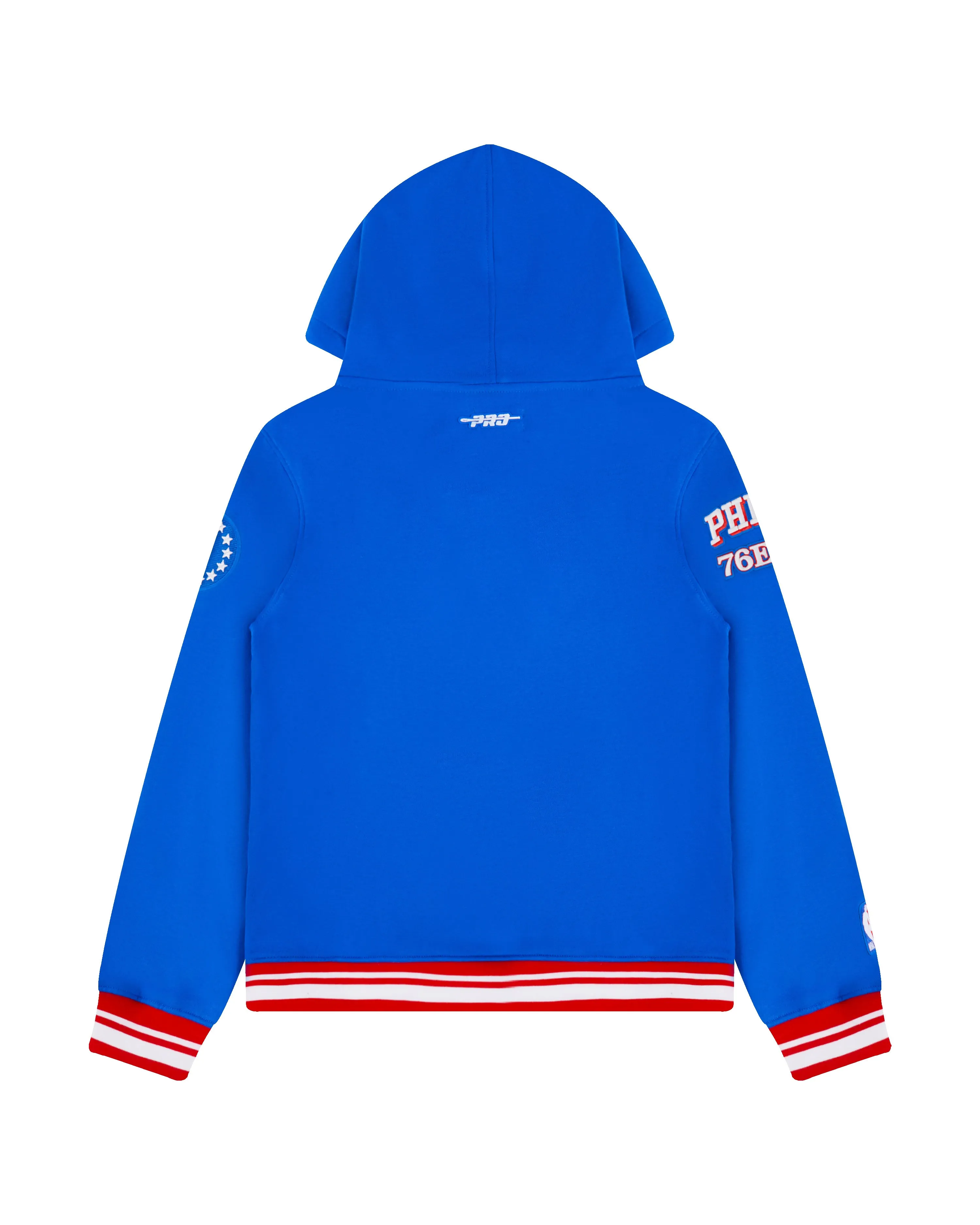 NBA PHILADELPHIA 76ERS RETRO CLASSIC BIG BOYS RIB FLC PO HOODIE (ROYAL BLUE/RED)