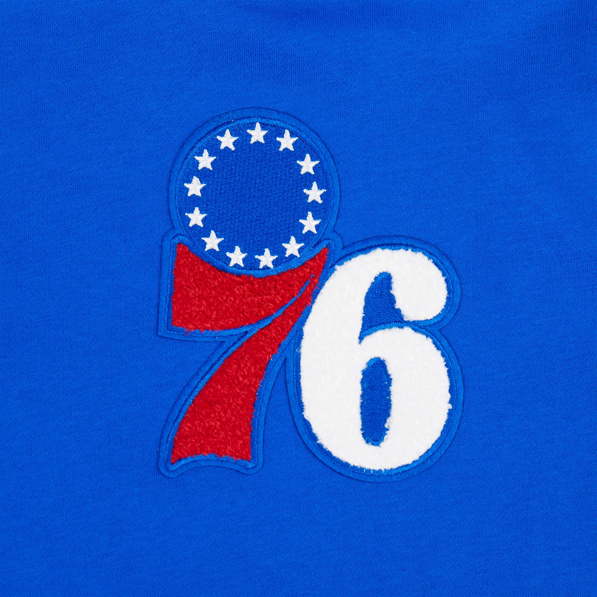 NBA PHILADELPHIA 76ERS RETRO CLASSIC BIG BOYS RIB FLC PO HOODIE (ROYAL BLUE/RED)