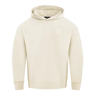 NFL MIAMI DOLPHINS NEUTRAL MEN'S DROP SHOULDER PO HOODIE (EGGSHELL)