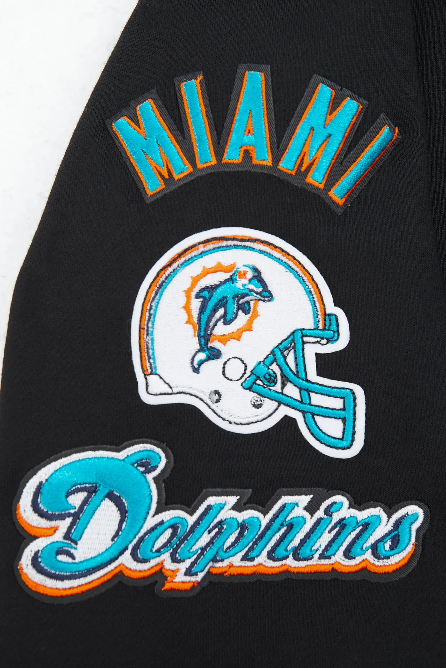 NFL MIAMI DOLPHINS RETRO CLASSIC BIG BOYS RIB FLC PO HOODIE (BLACK)