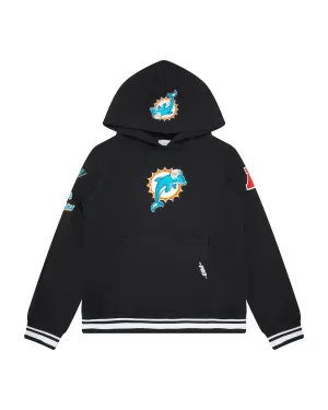 NFL MIAMI DOLPHINS RETRO CLASSIC BIG BOYS RIB FLC PO HOODIE (BLACK)