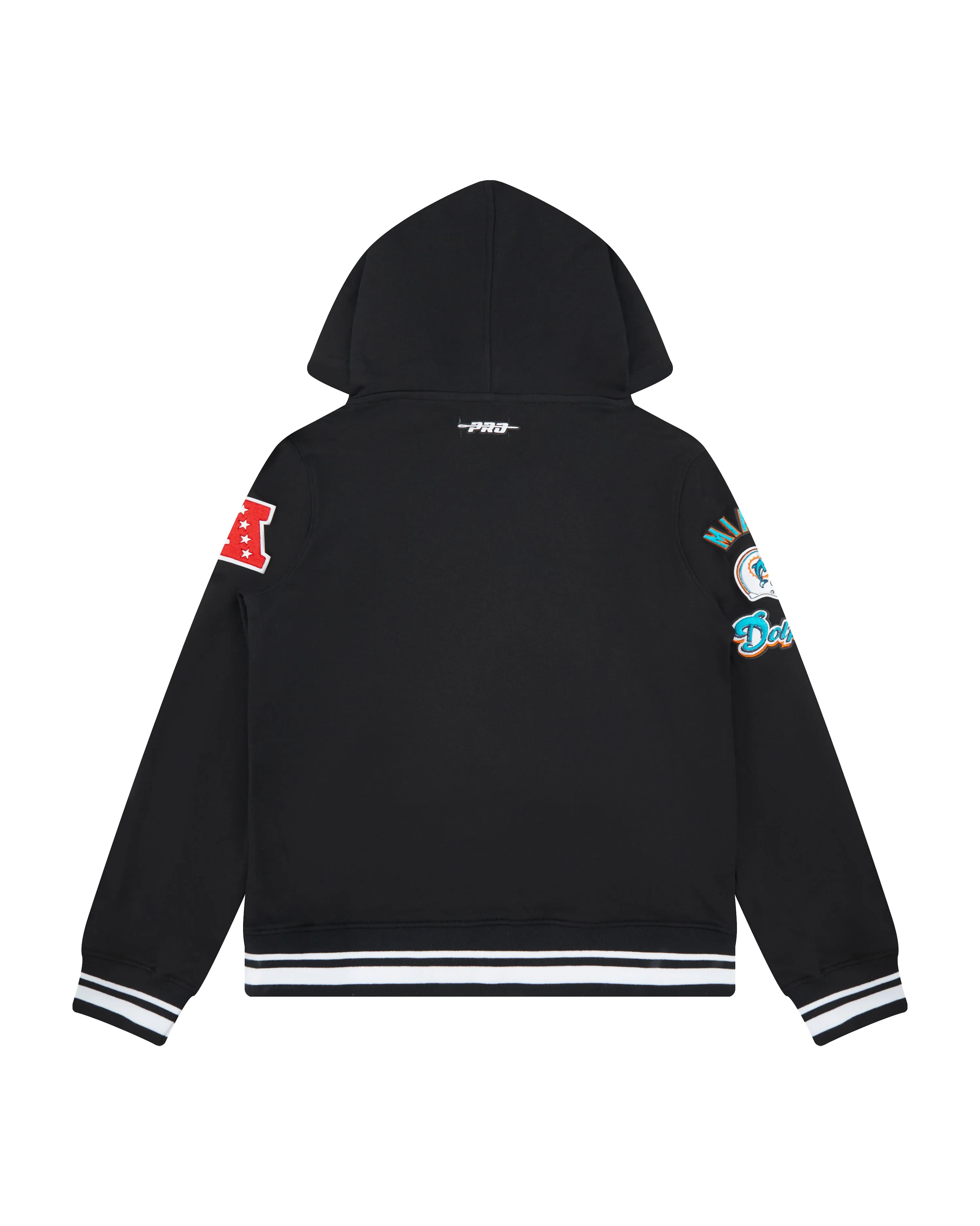 NFL MIAMI DOLPHINS RETRO CLASSIC BIG BOYS RIB FLC PO HOODIE (BLACK)