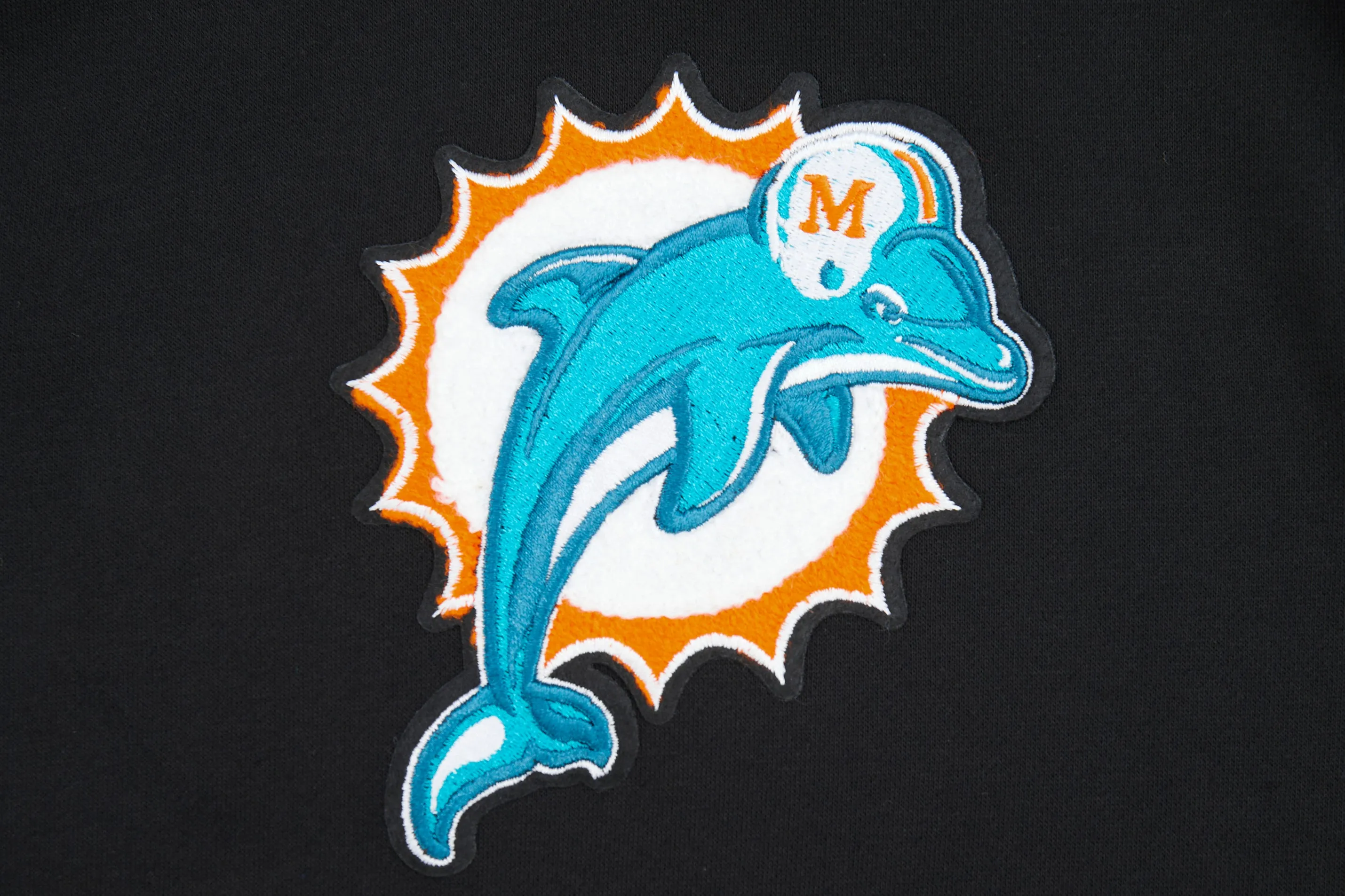 NFL MIAMI DOLPHINS RETRO CLASSIC BIG BOYS RIB FLC PO HOODIE (BLACK)