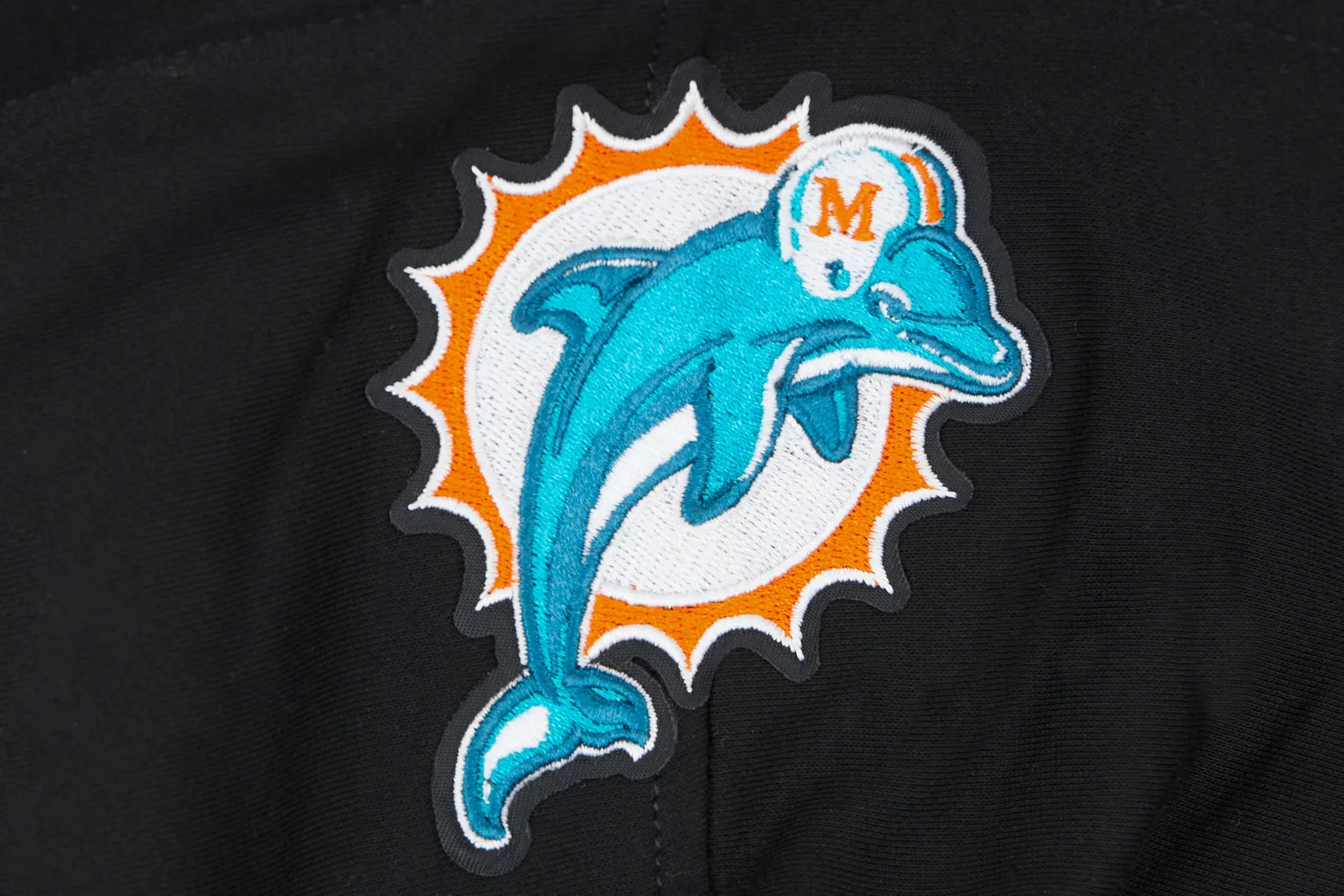 NFL MIAMI DOLPHINS RETRO CLASSIC BIG BOYS RIB FLC PO HOODIE (BLACK)