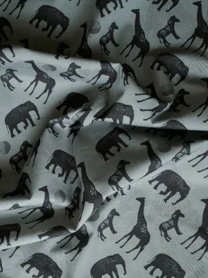 Printed Cotton - Safari Aqua