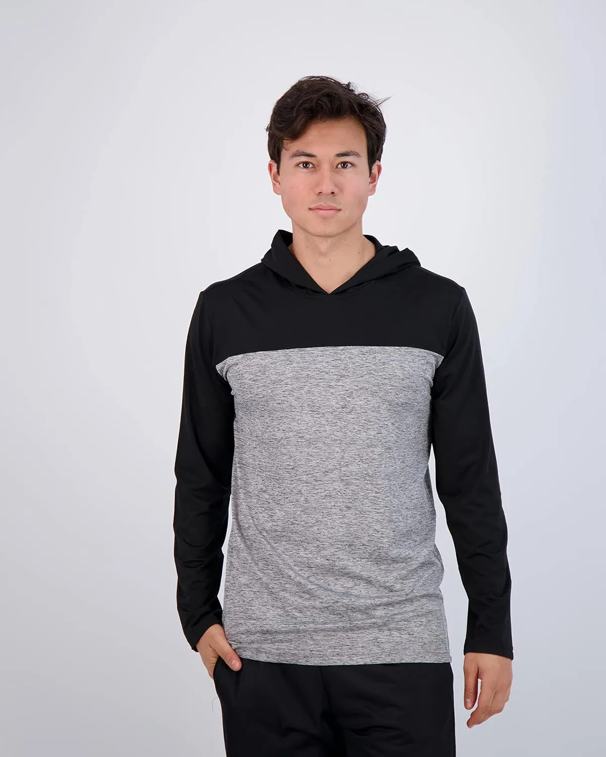 Real Essentials 3 Pack: Men's Dry Fit Wicking Long Sleeve Fishing Active Hoodie Pullover Sweatshirt (Big & Tall)