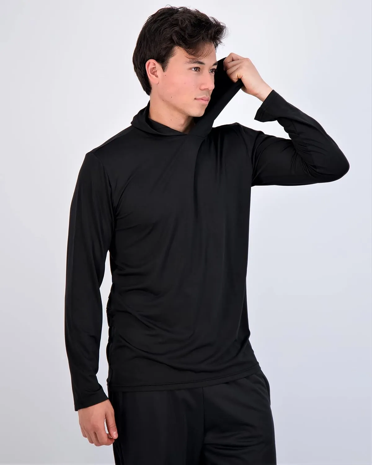 Real Essentials 3 Pack: Men's Dry Fit Wicking Long Sleeve Fishing Active Hoodie Pullover Sweatshirt (Big & Tall)