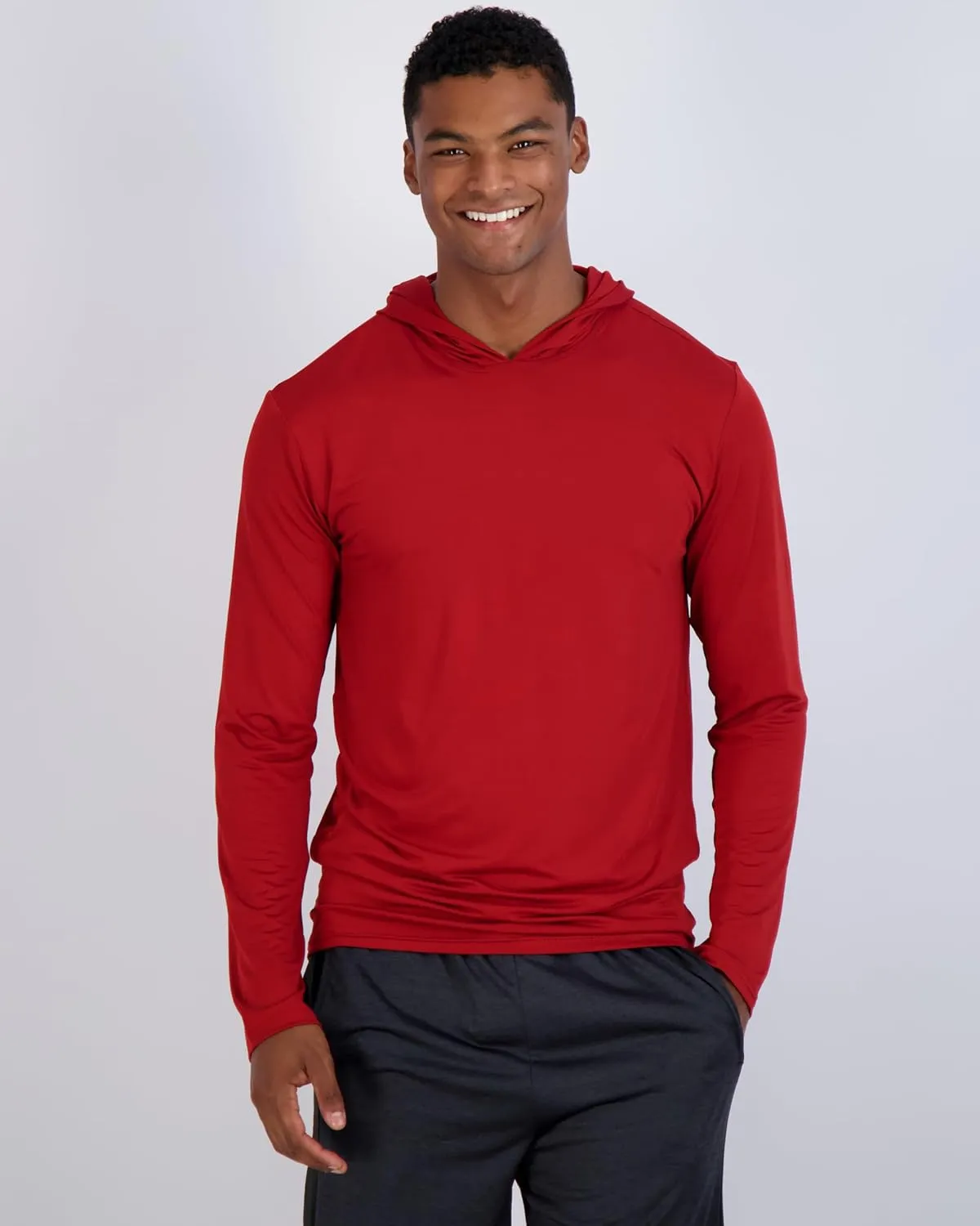 Real Essentials 3 Pack: Men's Dry Fit Wicking Long Sleeve Fishing Active Hoodie Pullover Sweatshirt (Big & Tall)